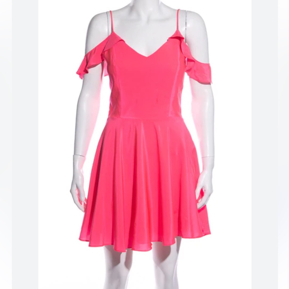 Amanda Uprichard Silk Tate Hot Pink Mini Dress